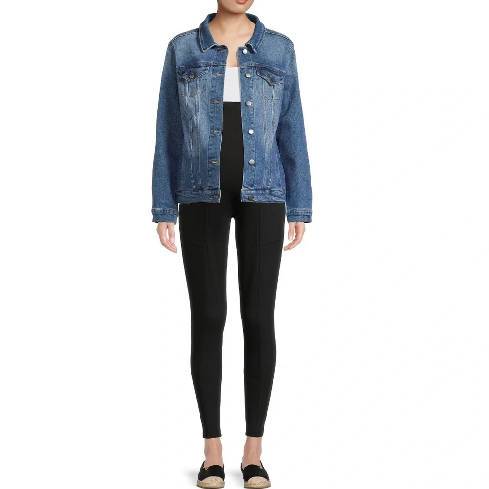 Women's Maternity Trucker Jacket - Picture 3 of 7